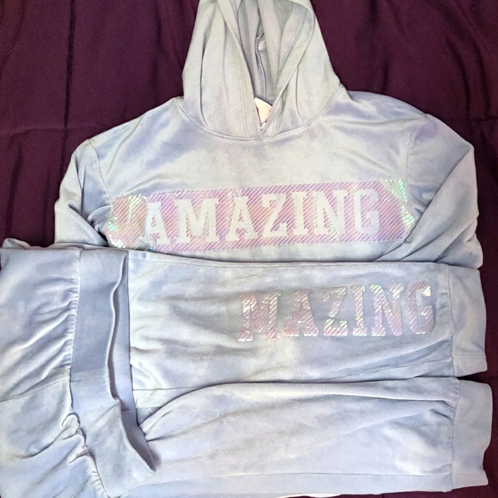 Velour lilac 2 Piece jogger Suit
